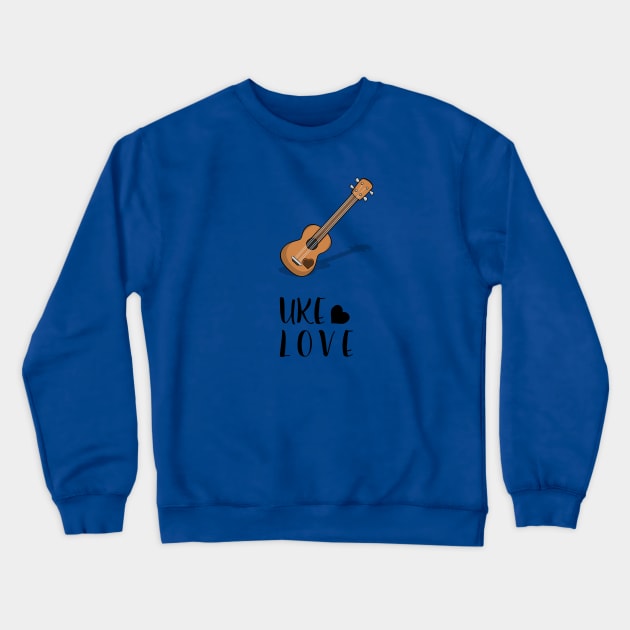 Mahalo and Aloha Hawaiian Acoustic Ukulele Uke Love with Heart Crewneck Sweatshirt by natureguided